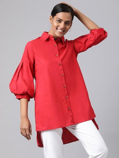 fabindia red cotton tunic