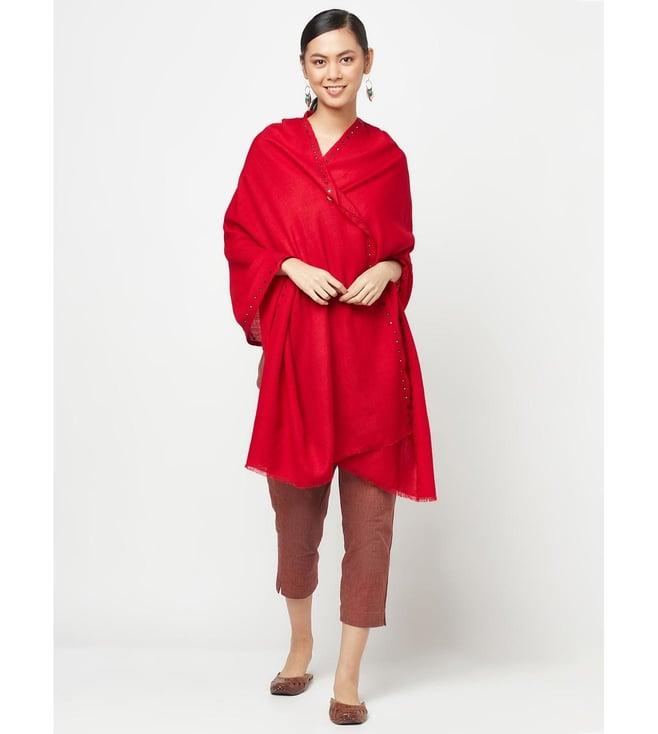 fabindia red embroidered wrap tunic