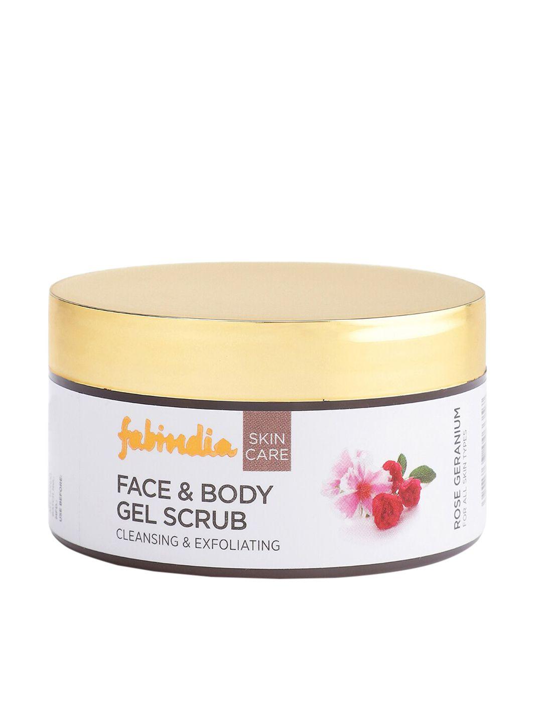 fabindia rose geranium face and body gel scrub