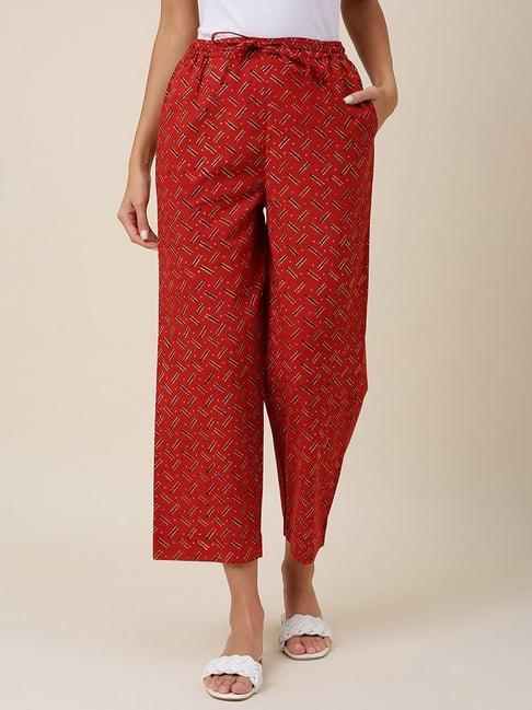 fabindia rust cotton printed palazzos