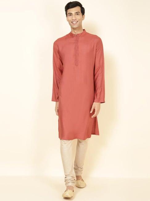 fabindia rust slim fit kurta