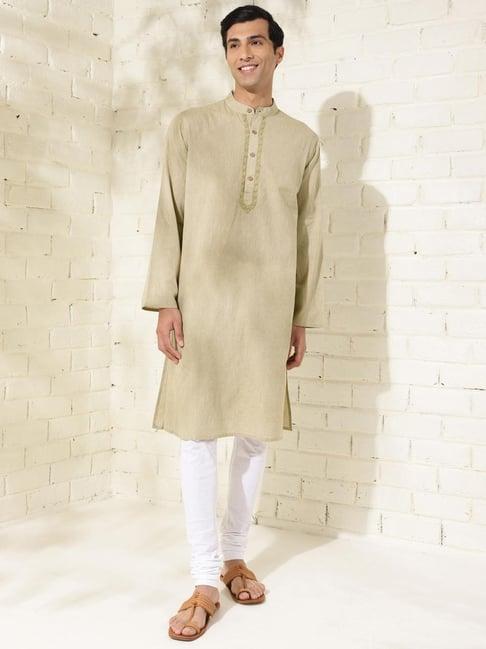 fabindia sage cotton comfort fit embroidered kurta