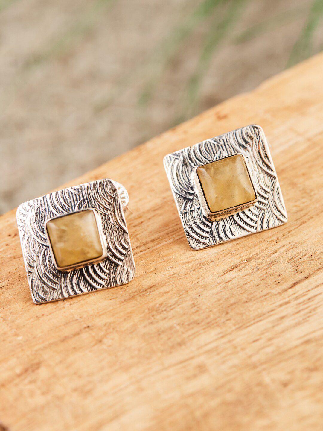 fabindia silver square studs earrings