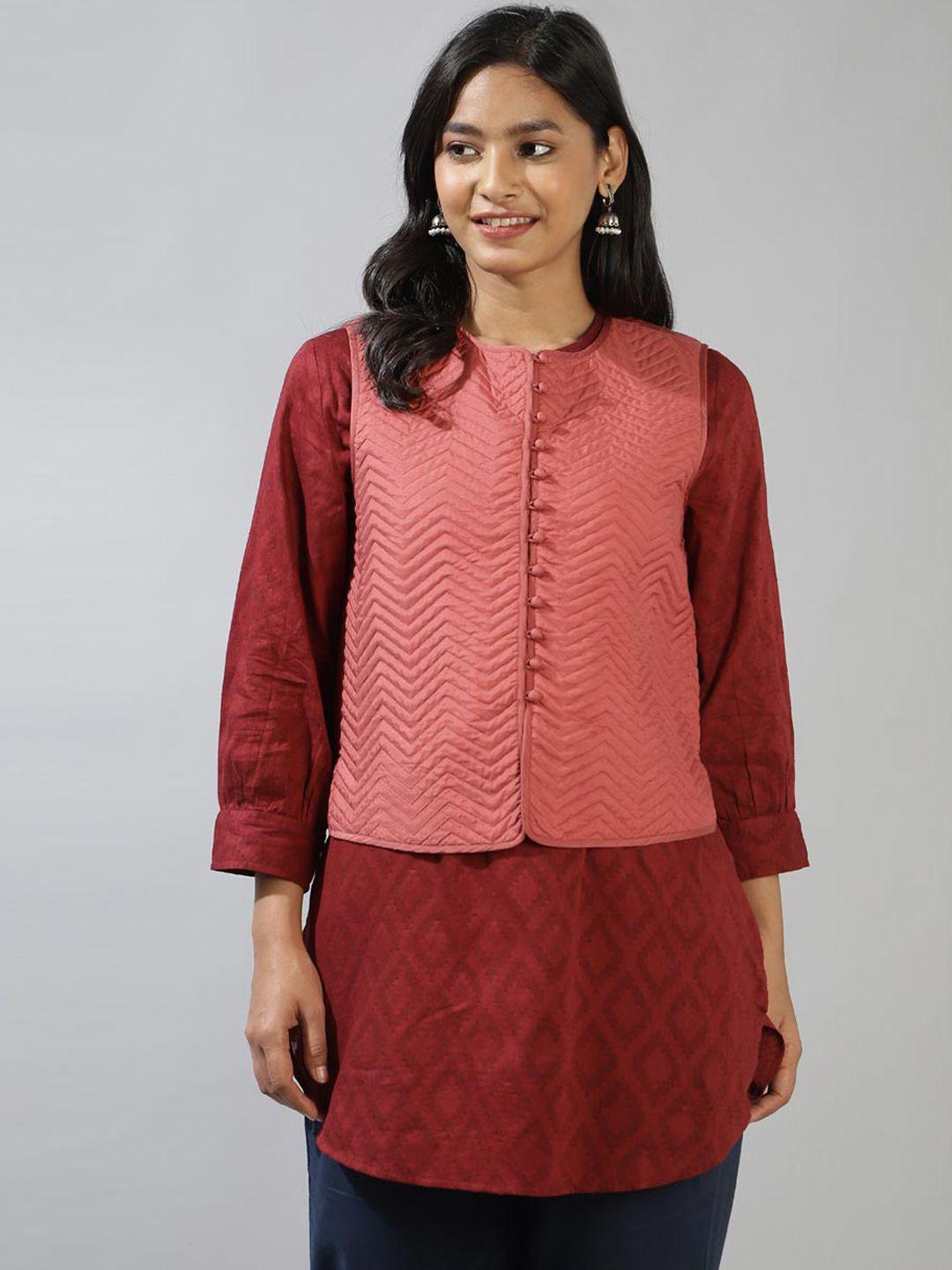 fabindia stand collar sleeveless tailored jacket