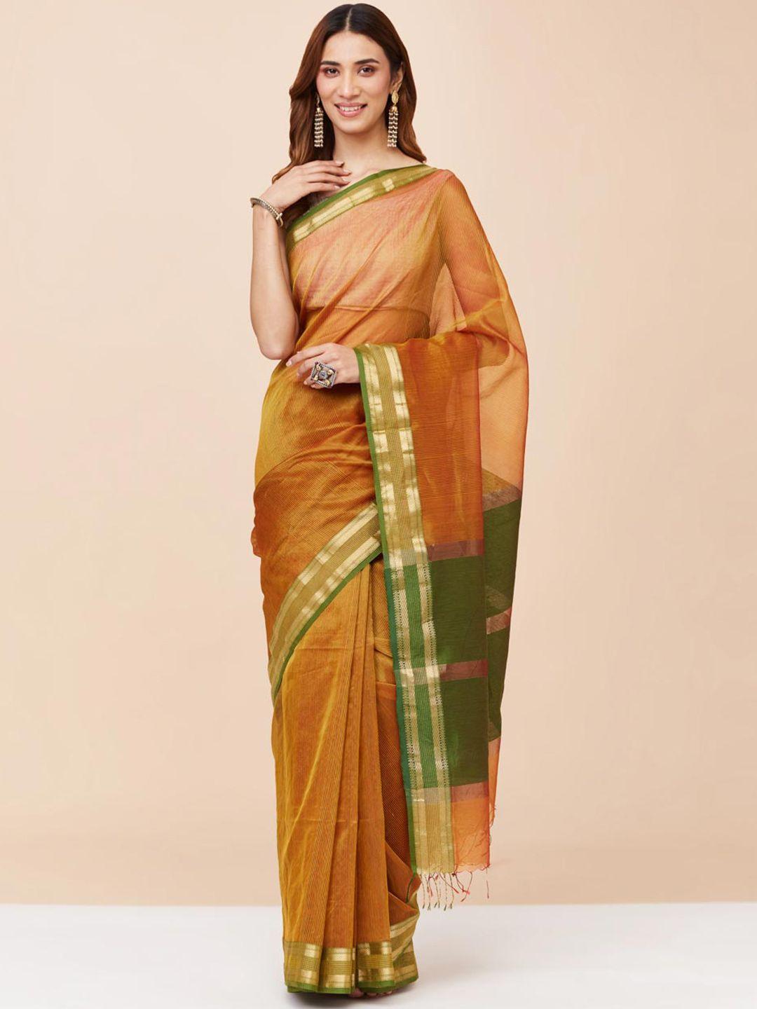 fabindia striped zari saree