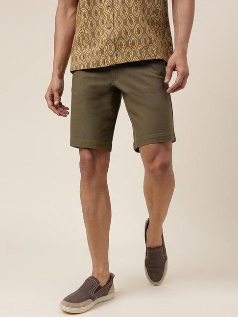 fabindia tan comfort fit shorts