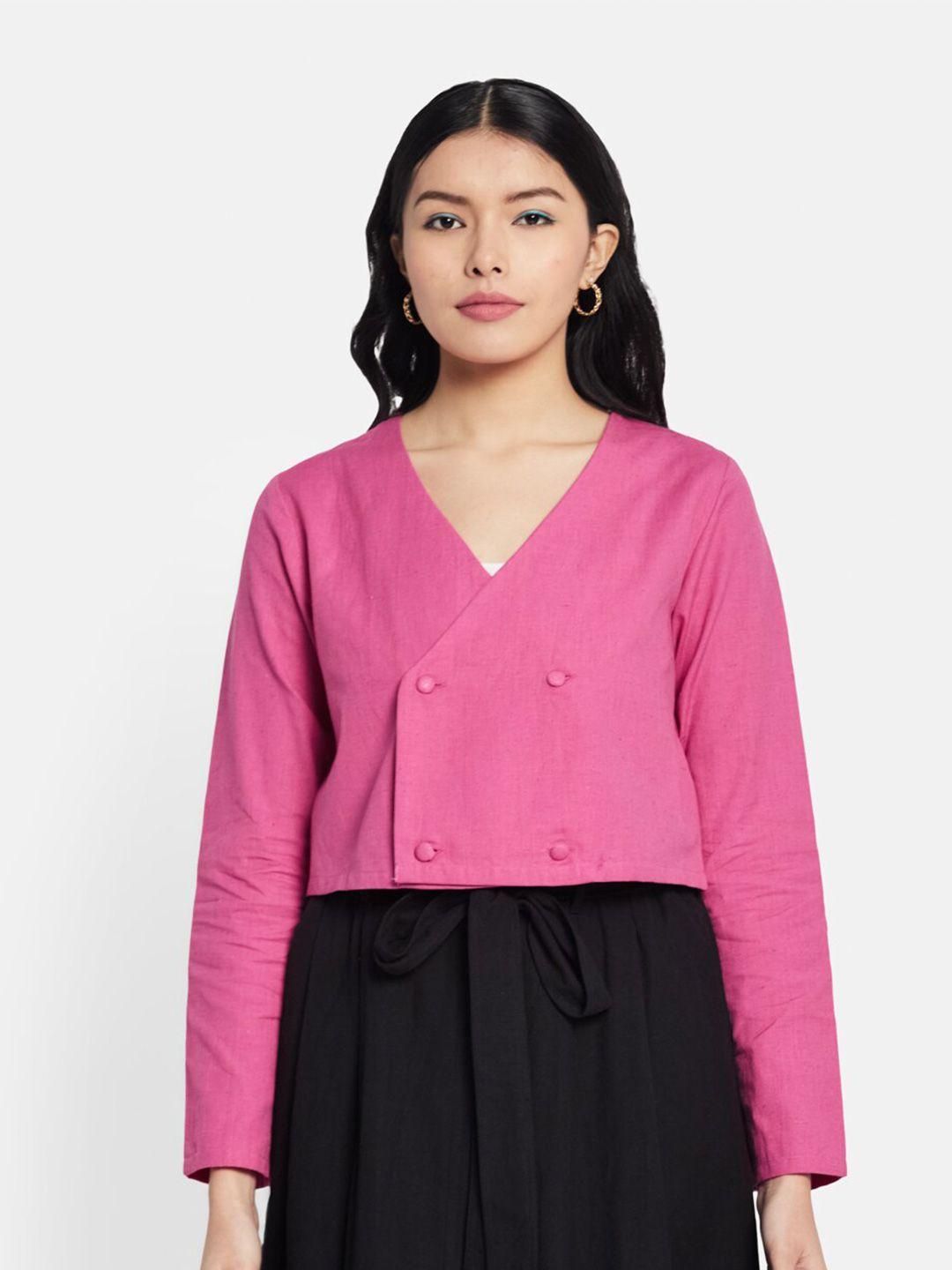 fabindia v-neck shirt style top