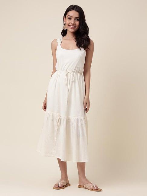 fabindia white a-line dress