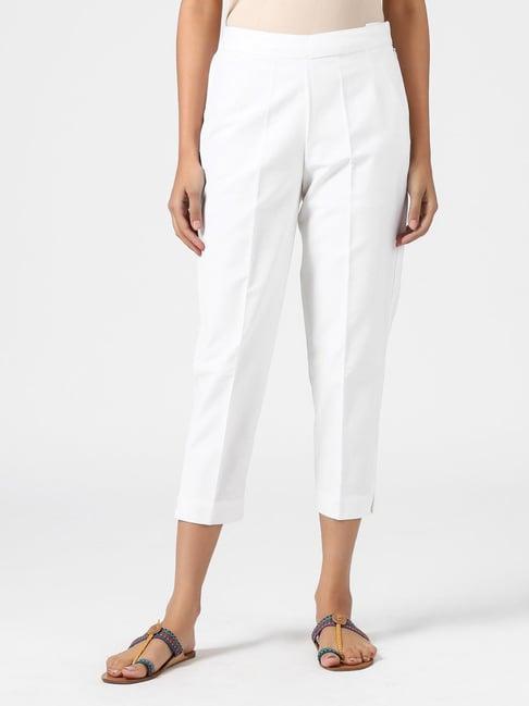 fabindia white cotton capris