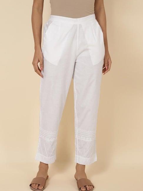 fabindia white cotton pants