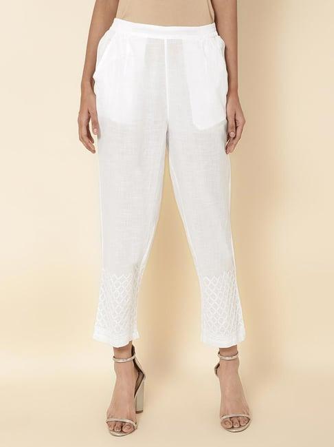 fabindia white cotton pants