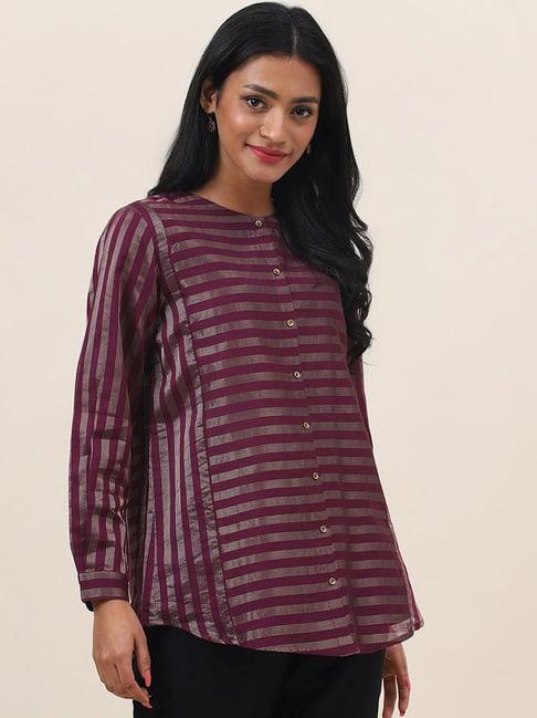 fabindia wine striped tunic