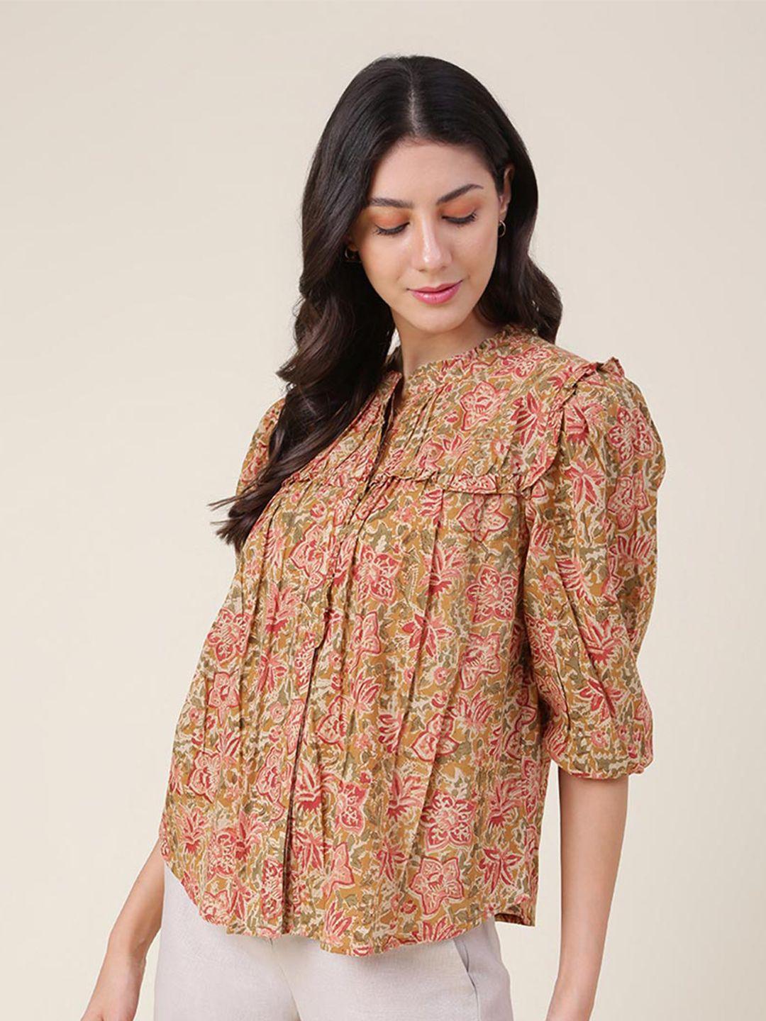 fabindia women cotton printed casual shirt