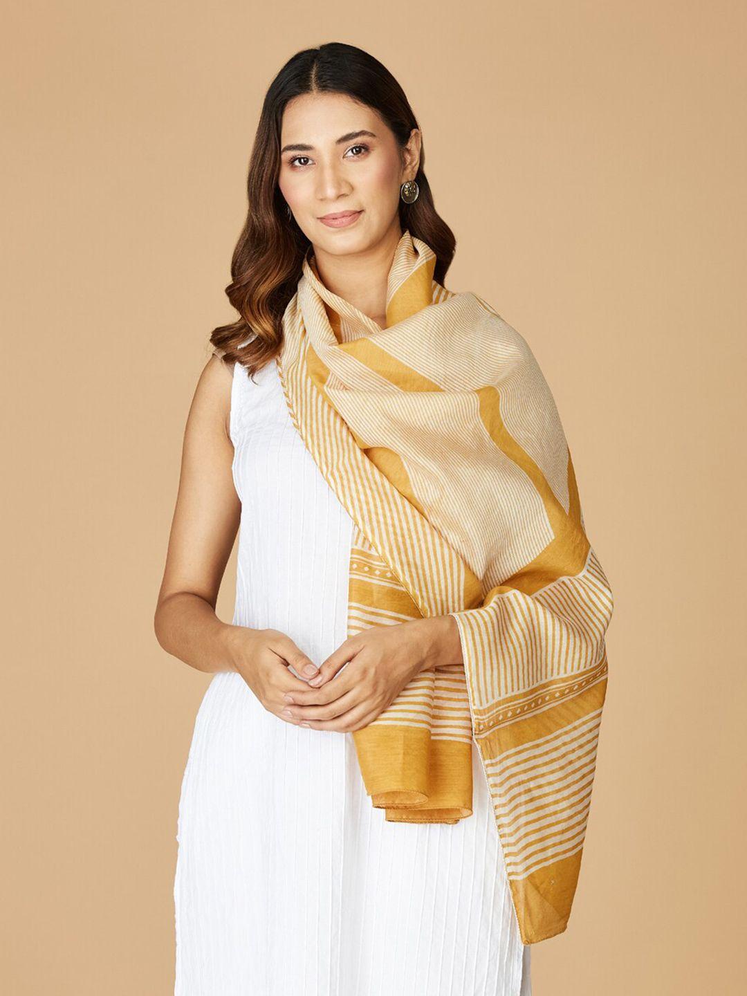 fabindia women printed striped stole