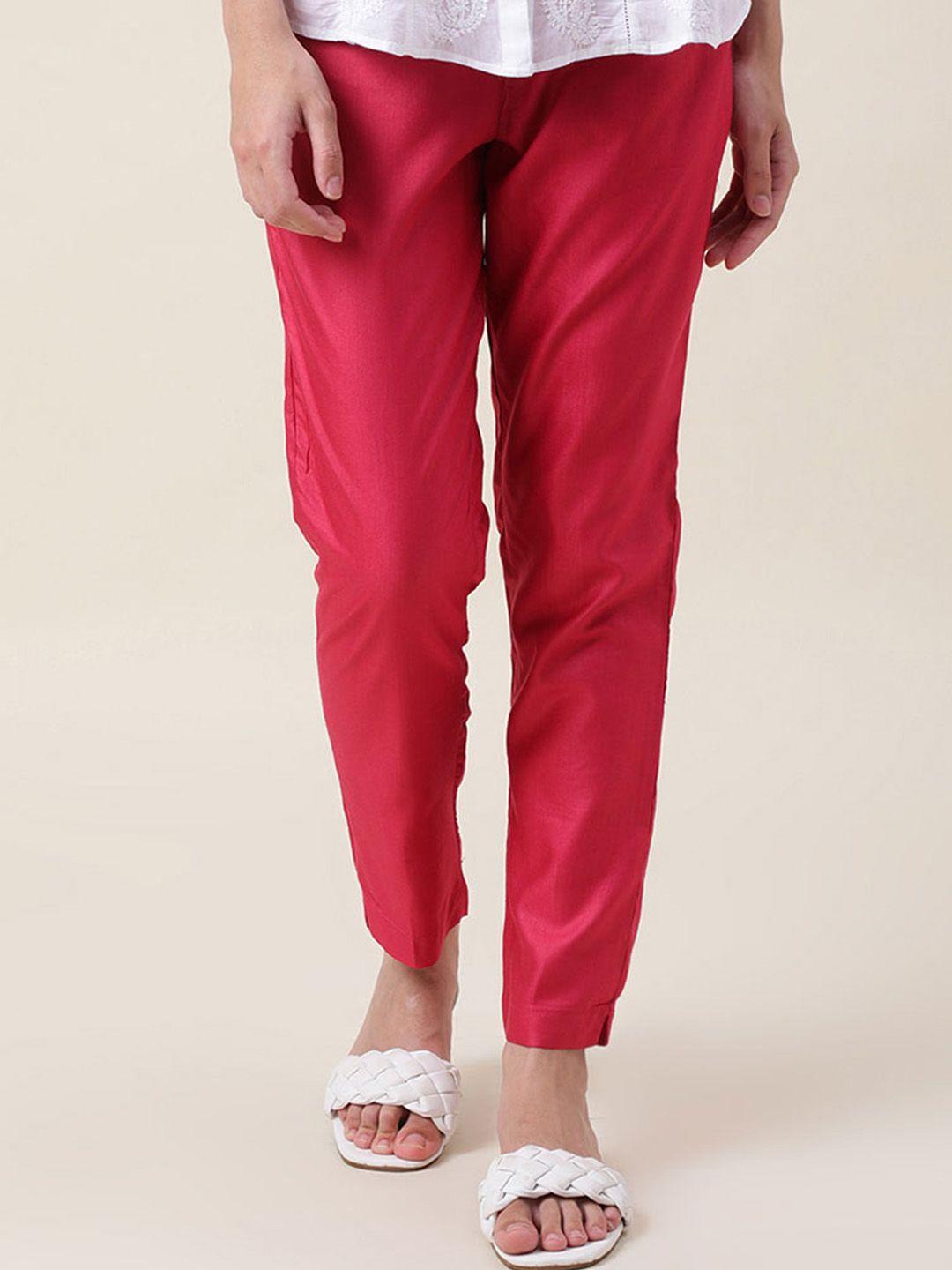 fabindia women slim fit trousers