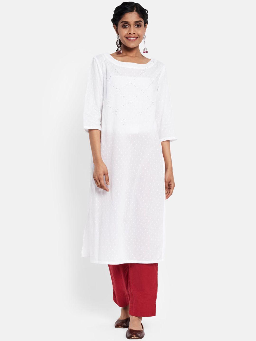 fabindia women white chikankari kurta