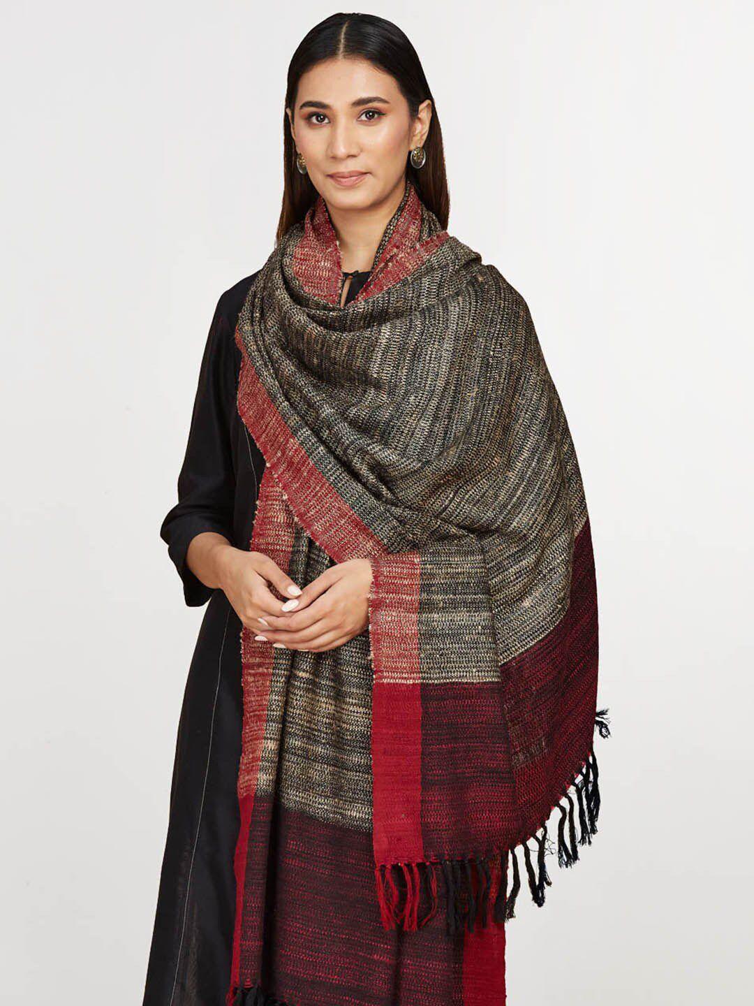 fabindia women woven design shawl