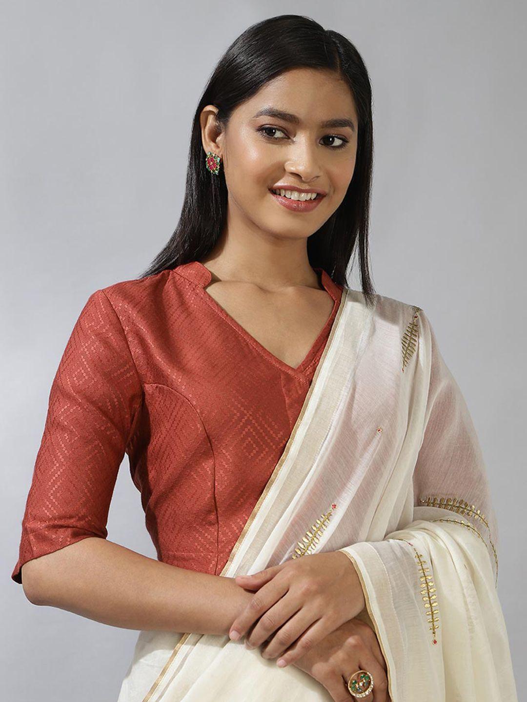fabindia woven design saree blouse