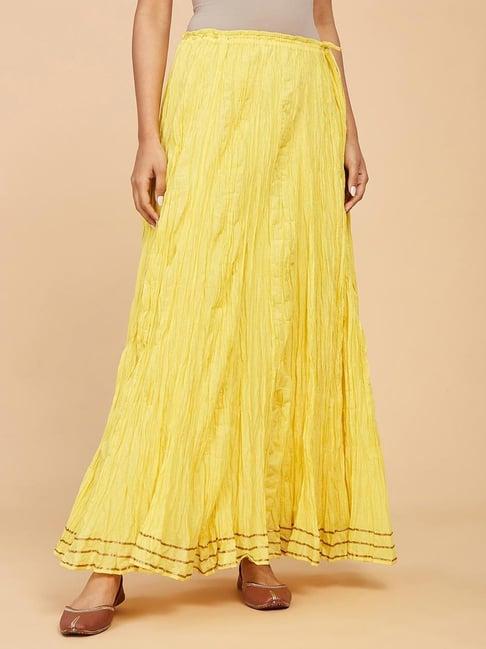 fabindia yellow cotton skirt