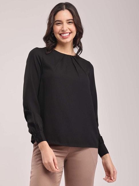 fablestreet black relaxed fit top