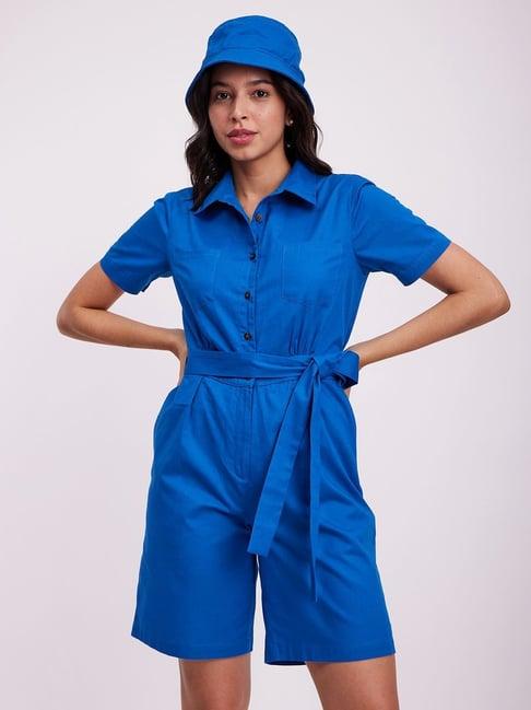 fablestreet blue linen jumpsuit