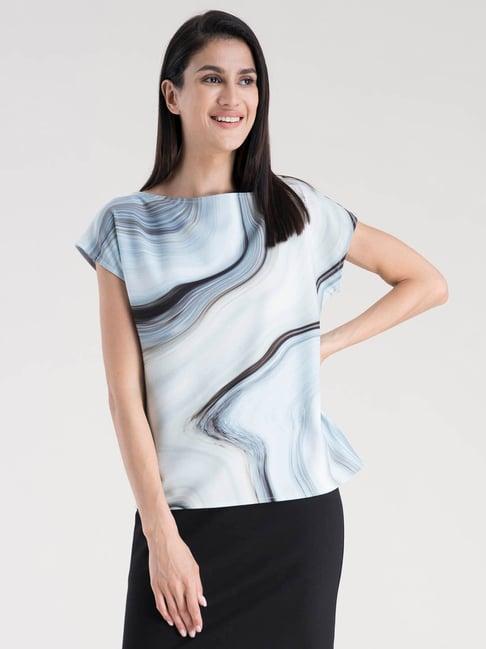 fablestreet blue printed top