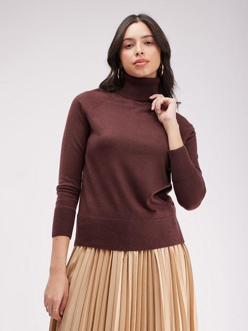 fablestreet brown relaxed fit sweater