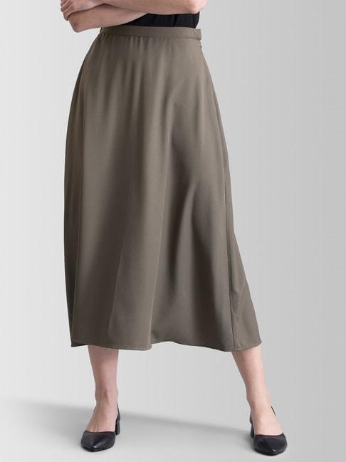 fablestreet dusty brown a-line skirt