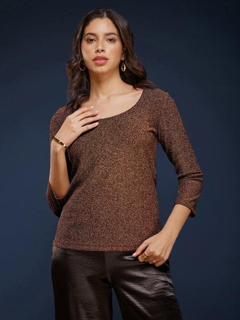 fablestreet gold relaxed fit top