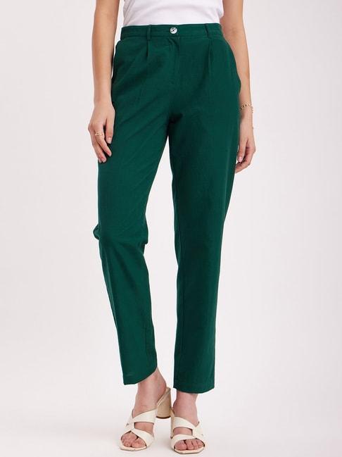 fablestreet green linen trousers