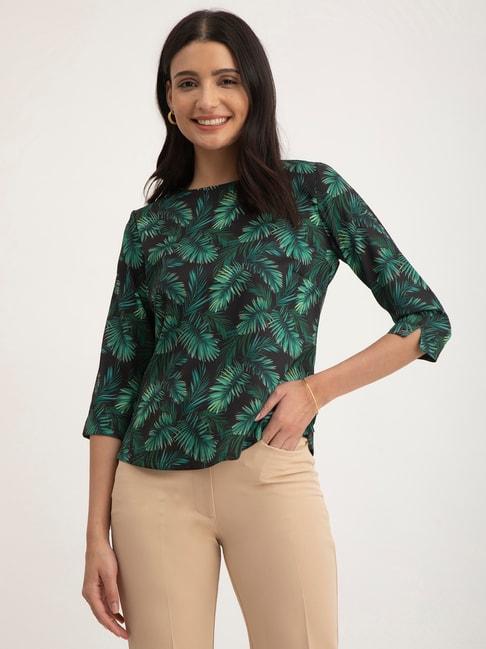 fablestreet green printed top