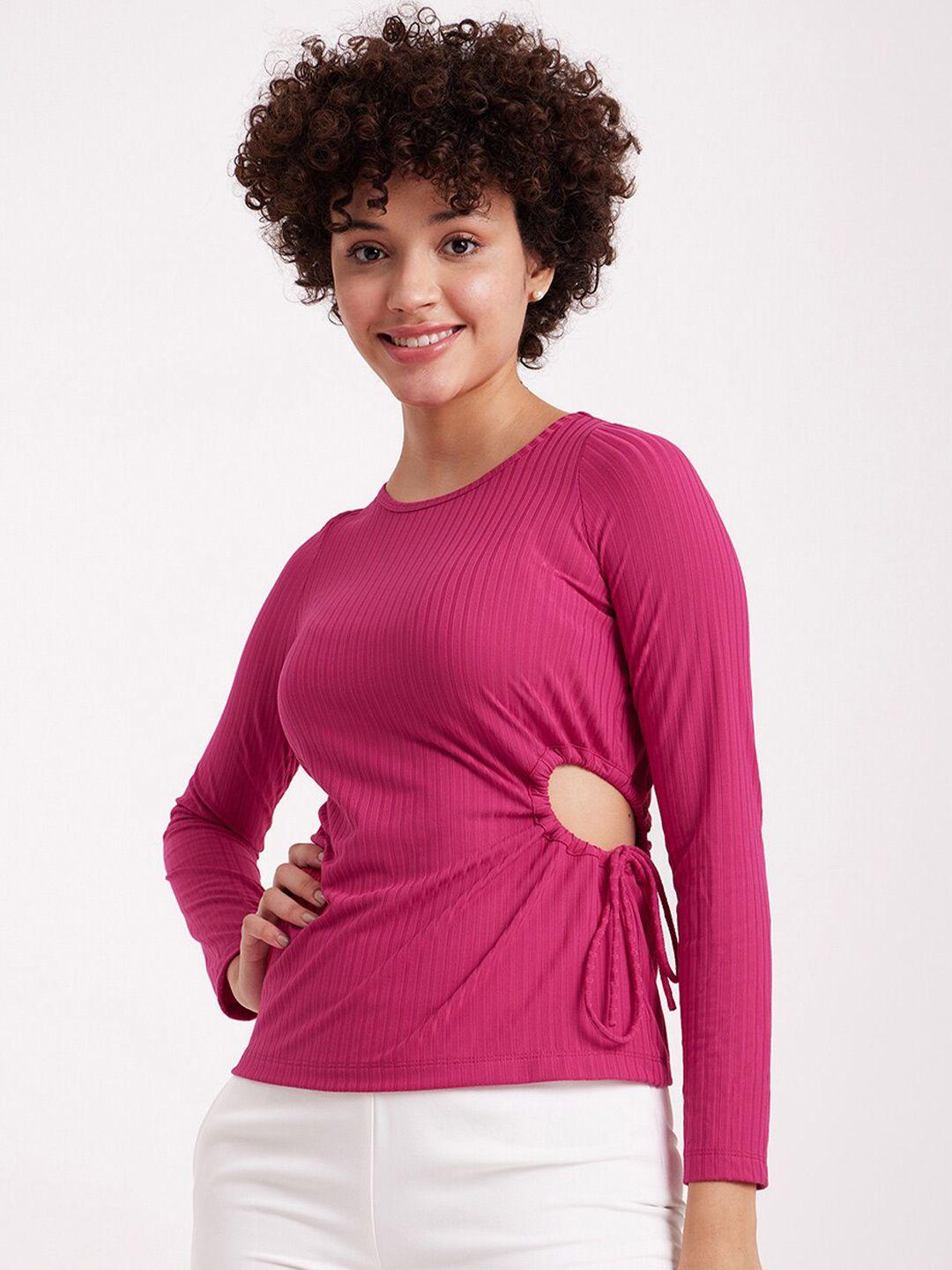 fablestreet long sleeves cut outs knit top