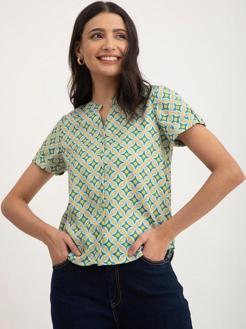 fablestreet multicolor geometric print shirt