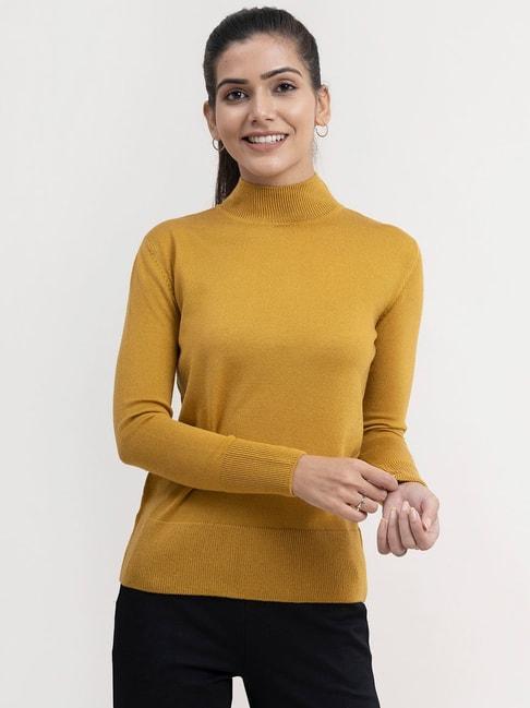 fablestreet mustard regular fit pullover