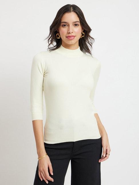 fablestreet off white relaxed fit sweater