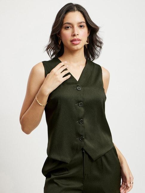 fablestreet olive relaxed fit top
