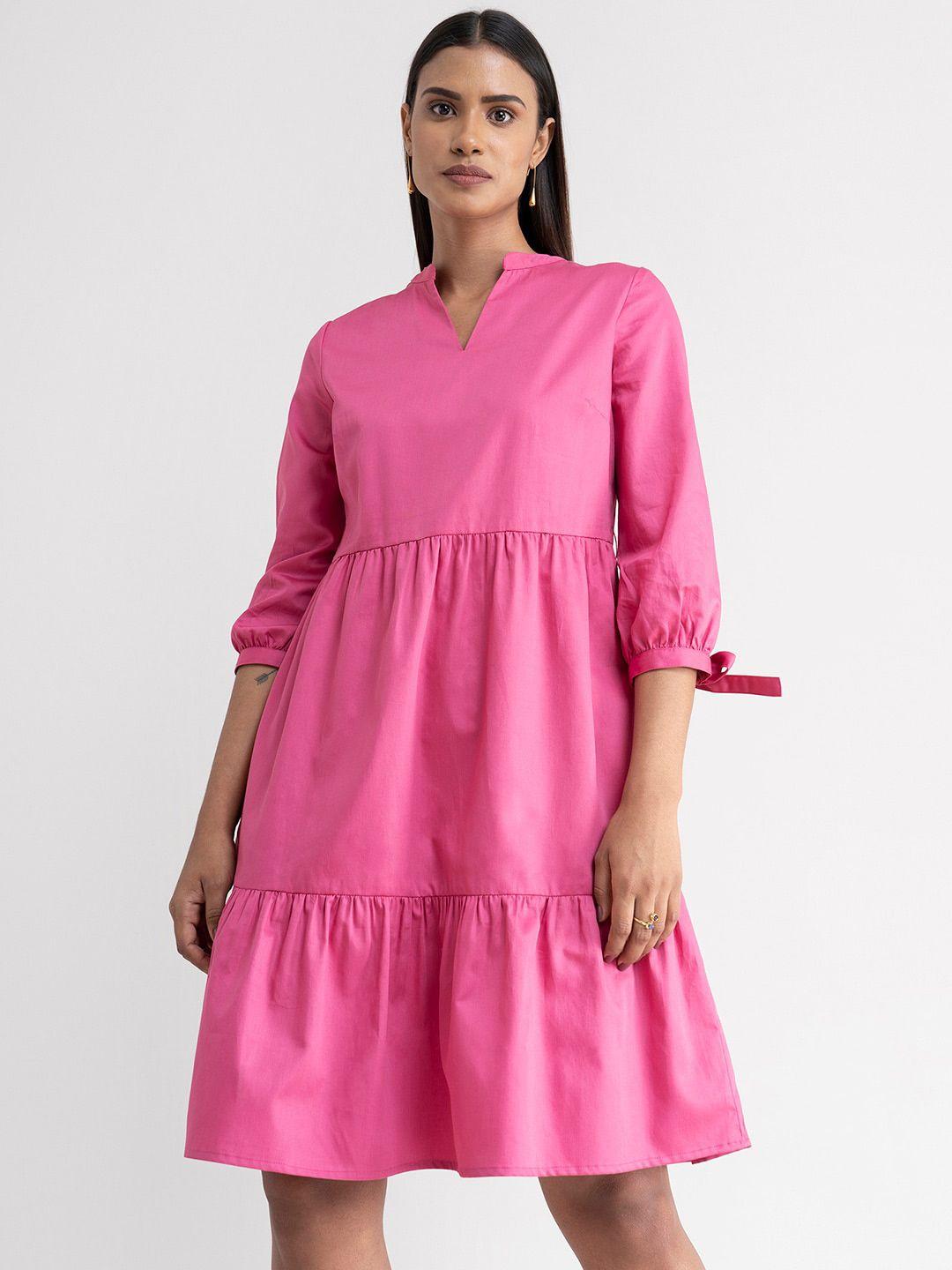 fablestreet pink formal a-line dress