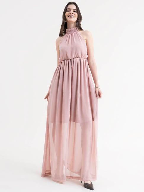 fablestreet pink regular fit gown