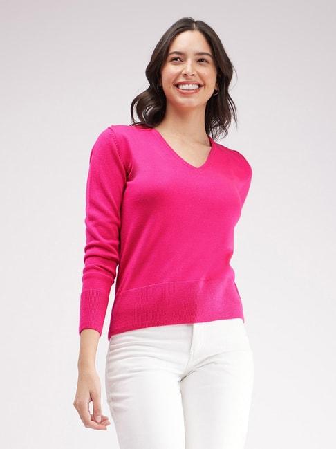 fablestreet pink relaxed fit sweater