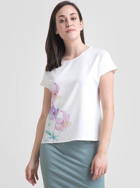 fablestreet white printed top
