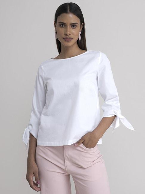 fablestreet white pure cotton top