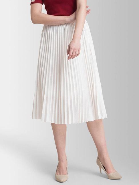 fablestreet white regular fit skirt