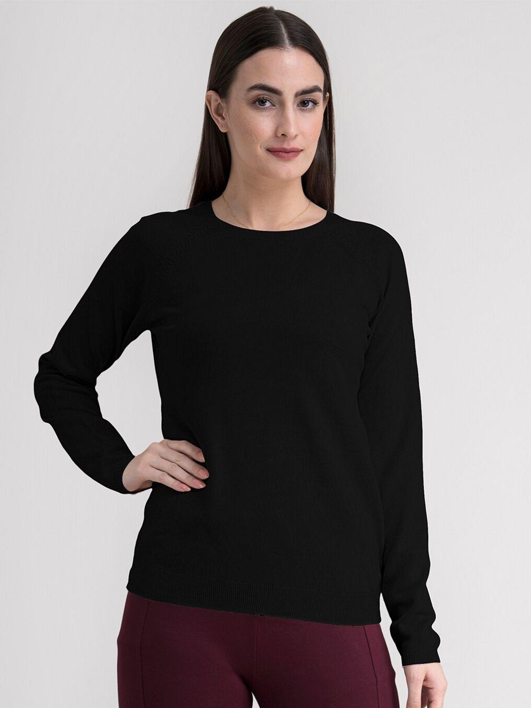 fablestreet women black acrylic  pullover