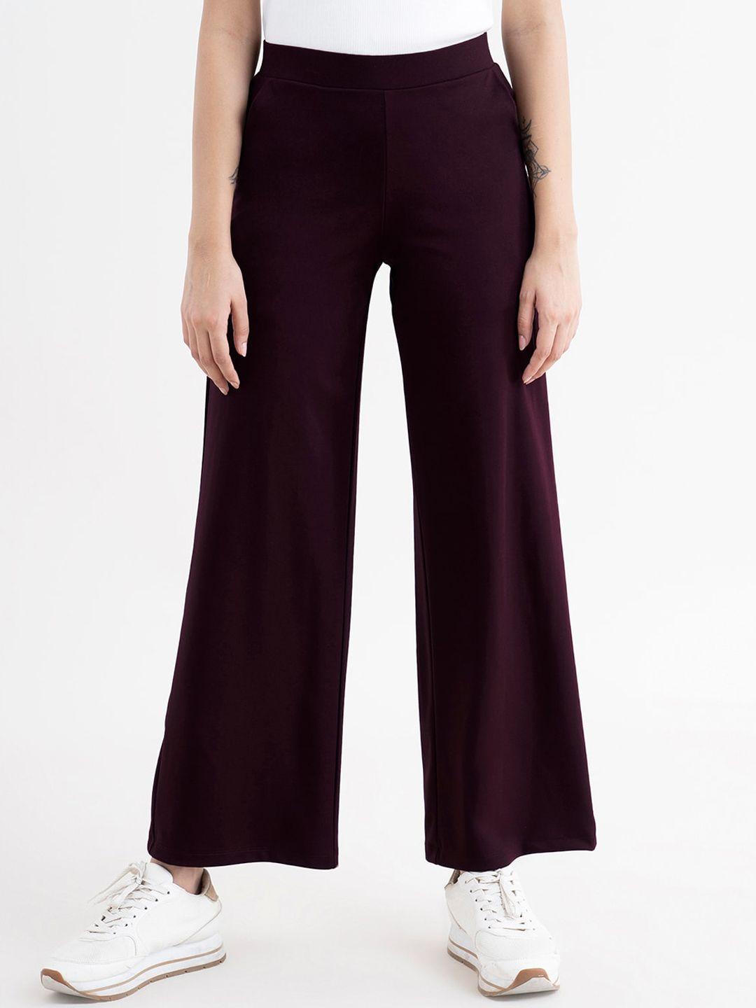 fablestreet women livin air flared high-rise trousers