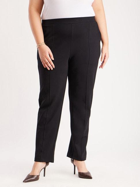fablestreet x black mid rise formal trousers