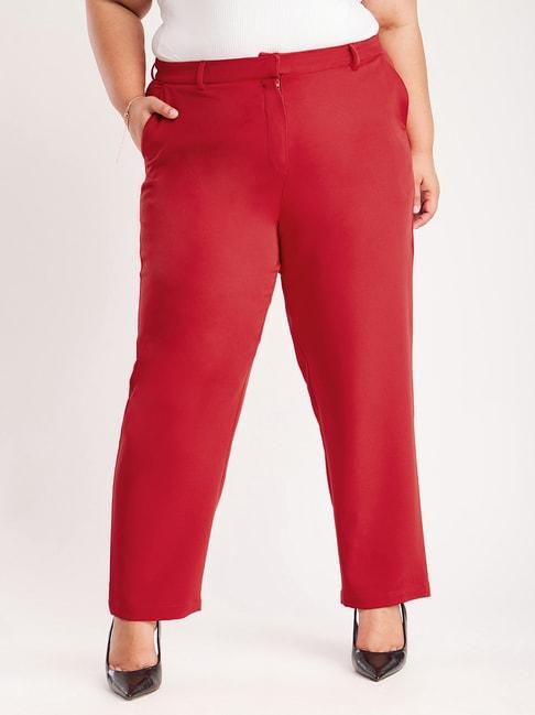 fablestreet x red mid rise formal trousers