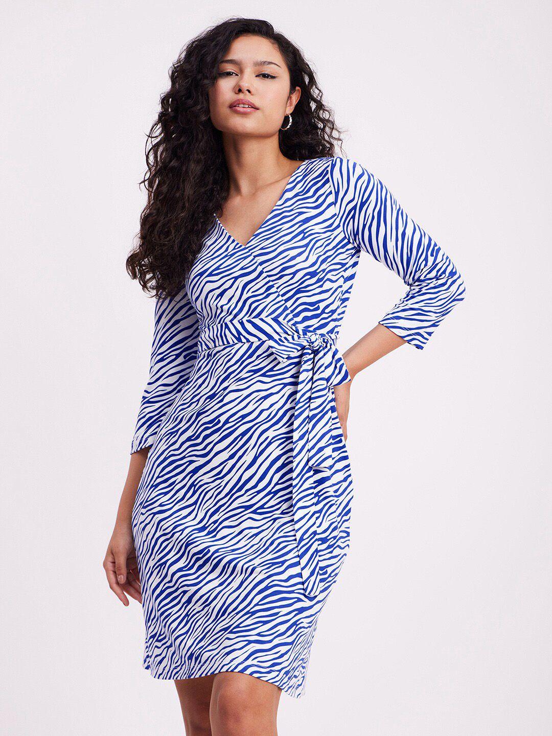 fablestreet abstract printed wrap dress