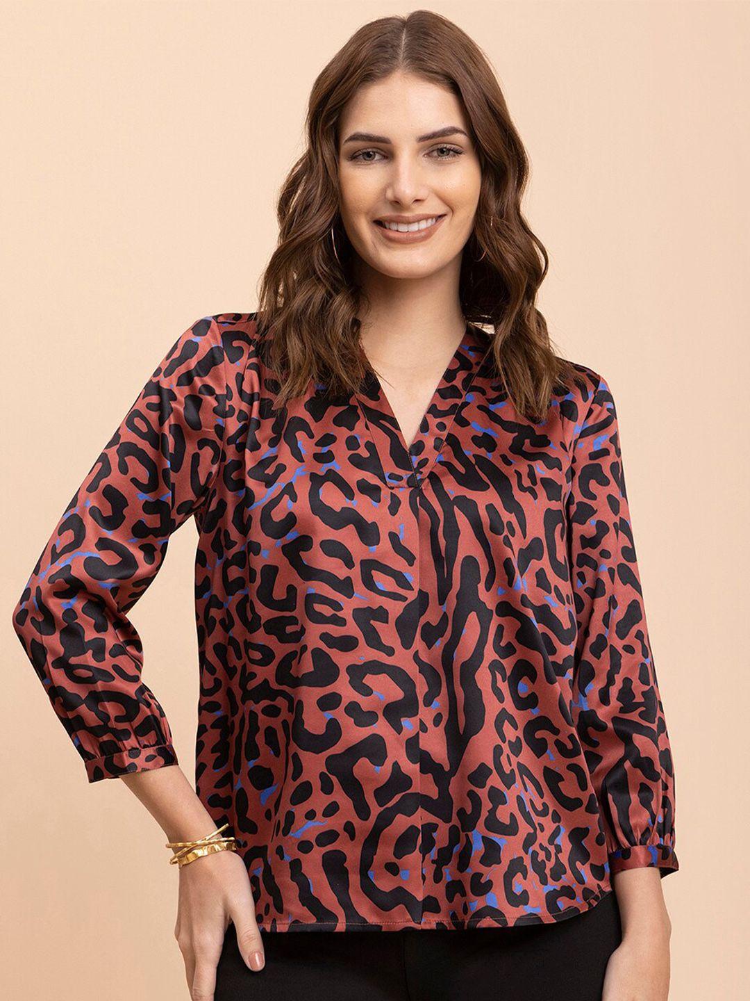 fablestreet animal print shirt style top