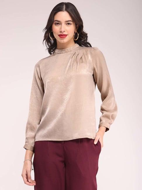 fablestreet beige relaxed fit top