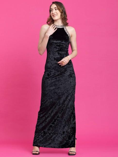 fablestreet black maxi gown
